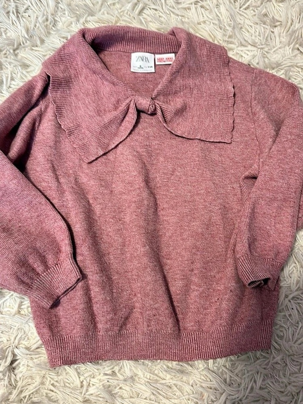 Zara Collared Knit Sweater in Pink